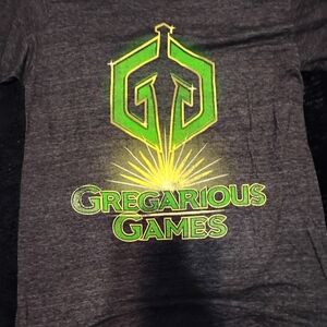Gray T-Shirt with Green and Yellow Graphic